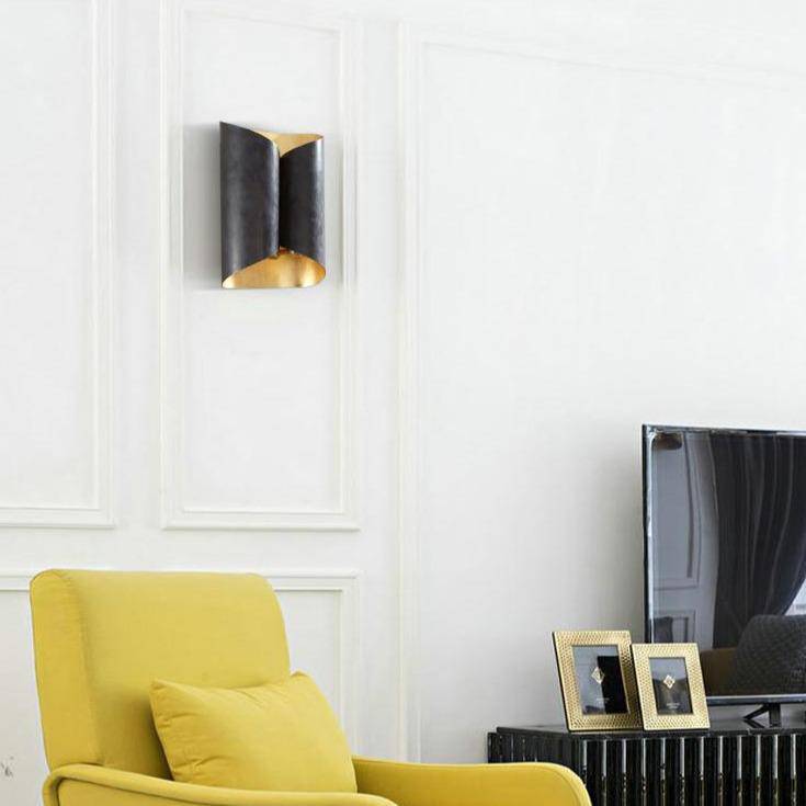Applique murale design LED en métal style tuile dorée Sofa - vue 2 sur 7