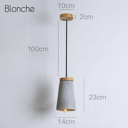 Suspension design LED en ciment style Loft Decor - vue 8 sur 9