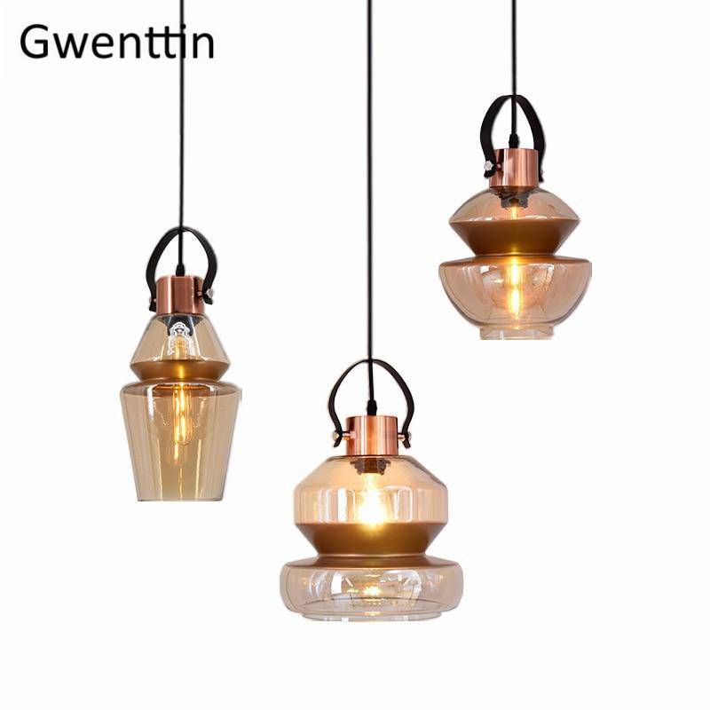 Suspension LED design formes en verre industriel - vue 3 sur 12