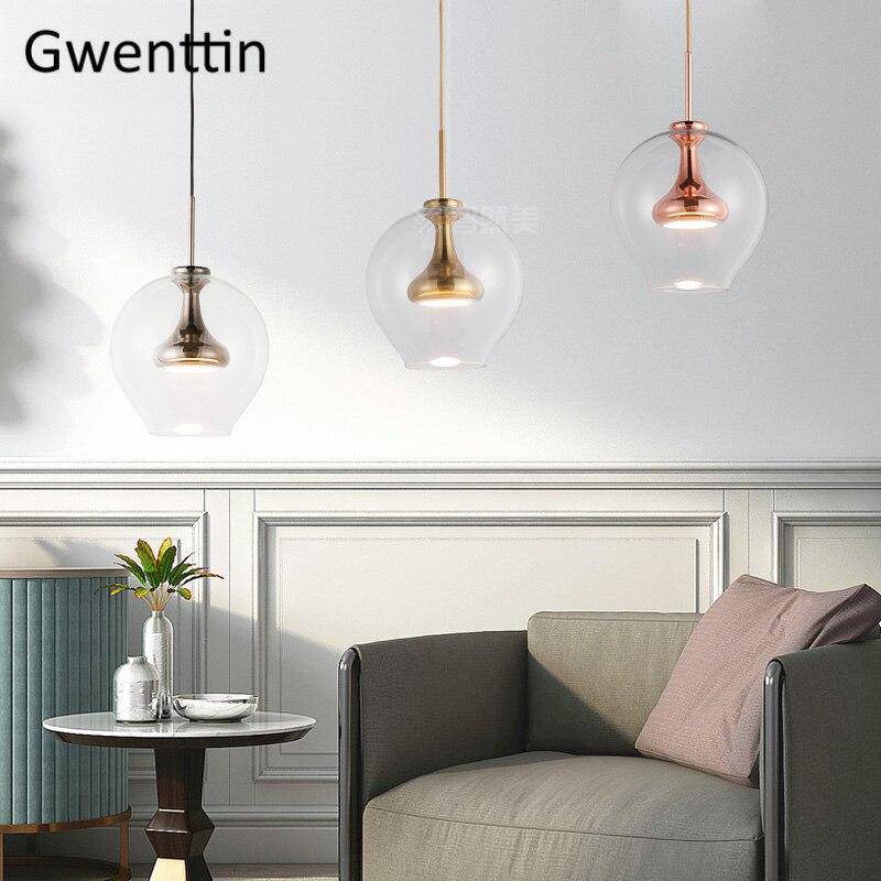 Suspension design LED en métal et boule en verre Denver - vue 2 sur 7