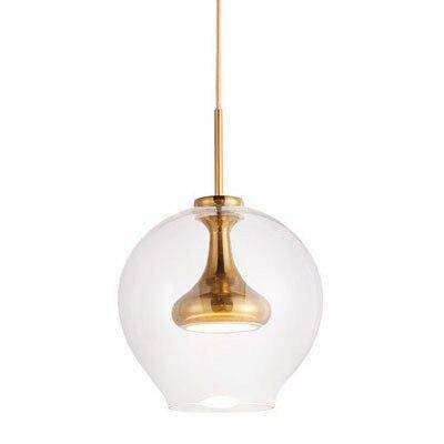 Suspension design LED en métal et boule en verre Denver - vue 8 sur 7