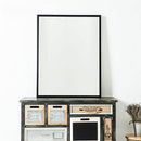 Miroir mural rectangulaire avec cadre noir fin Basin