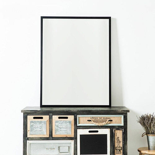 Miroir mural rectangulaire avec cadre noir fin Basin - vue 2 sur 7