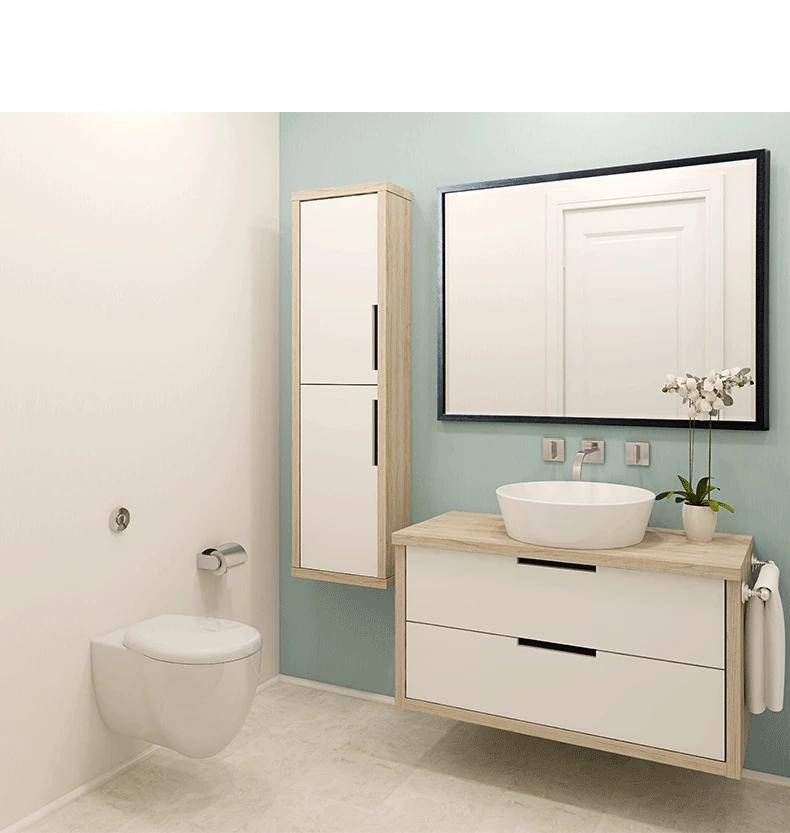 Miroir mural rectangulaire avec cadre noir fin Basin - vue 4 sur 7
