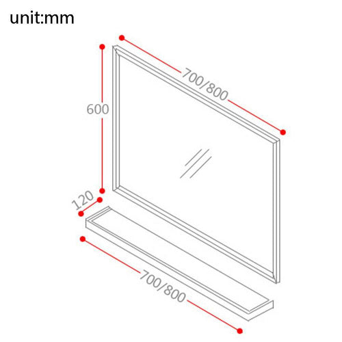 Miroir mural rectangulaire en aluminium Shelf - vue 7 sur 16