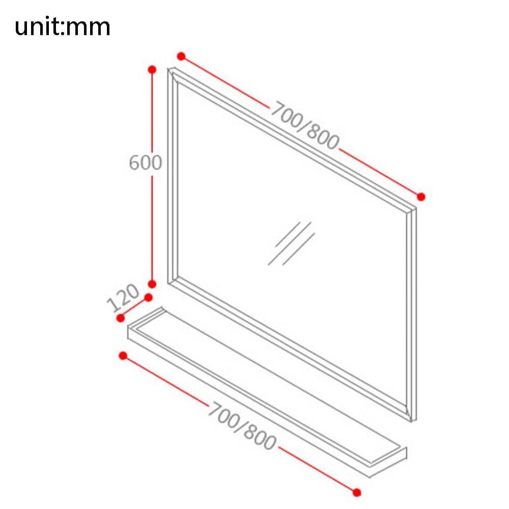 Miroir mural rectangulaire en aluminium Shelf - vue 15 sur 16