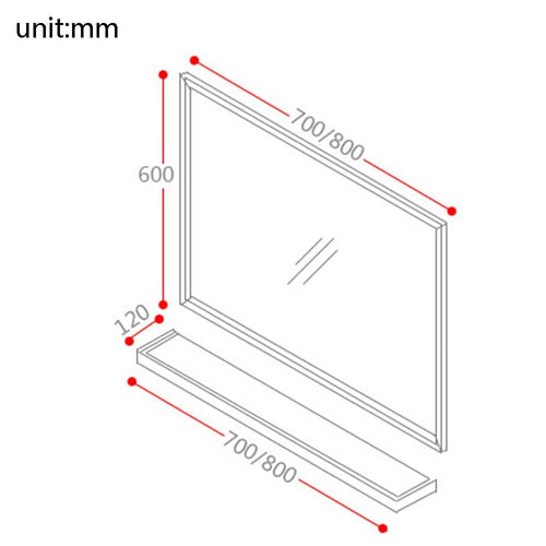 Miroir mural rectangulaire en aluminium Shelf - vue 16 sur 16