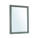 Miroir mural rectangulaire avec cadre bleu retro industriel