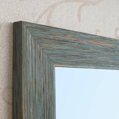 Miroir mural rectangulaire avec cadre bleu retro industriel - vue 4 sur 8