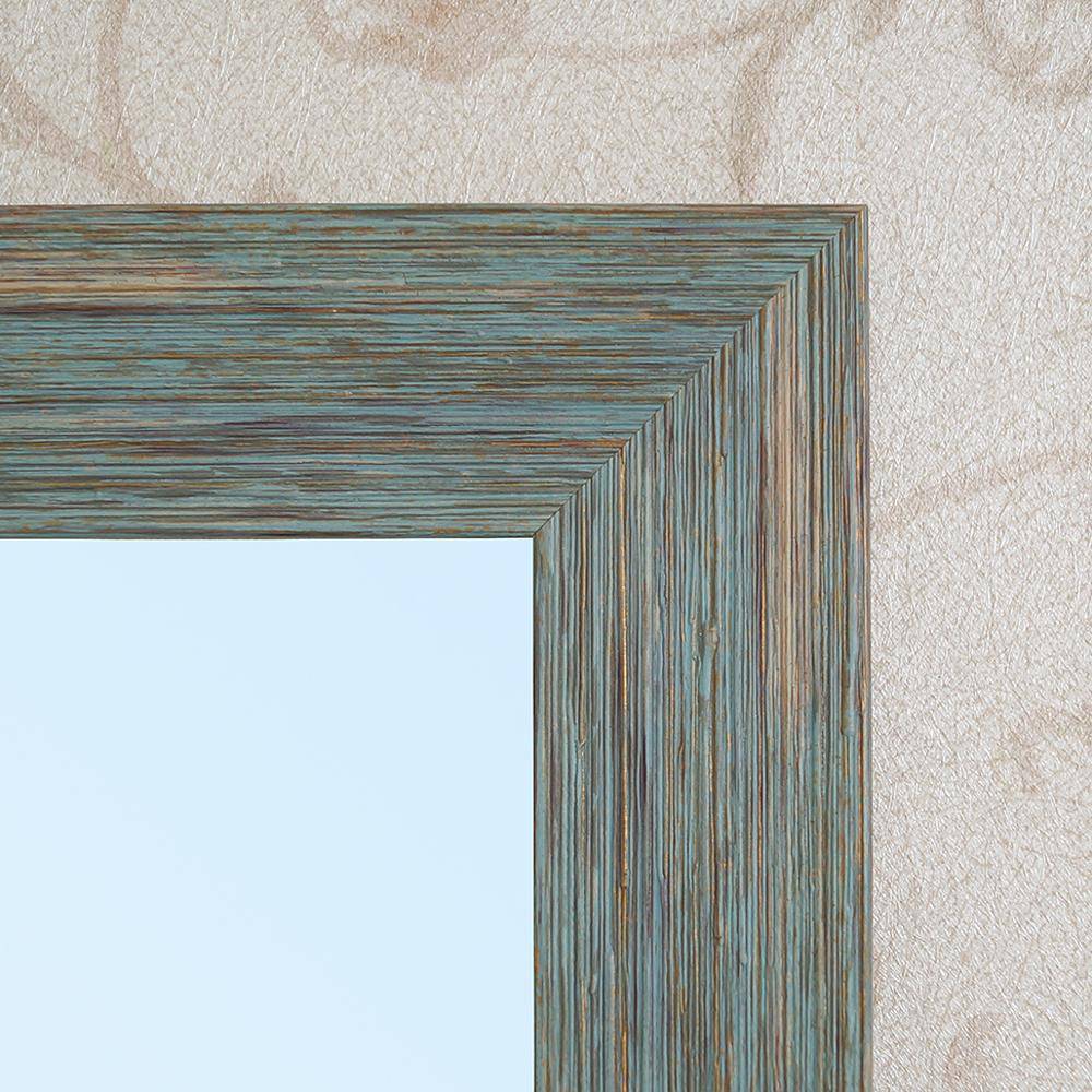 Miroir mural rectangulaire avec cadre bleu retro industriel - vue 6 sur 8