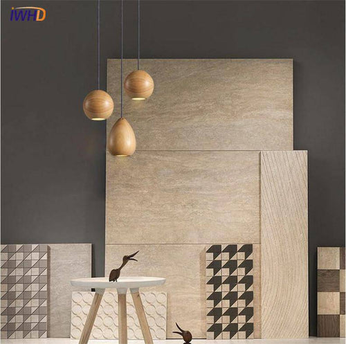 Suspension LED design boule en bois vintage - vue 10 sur 9