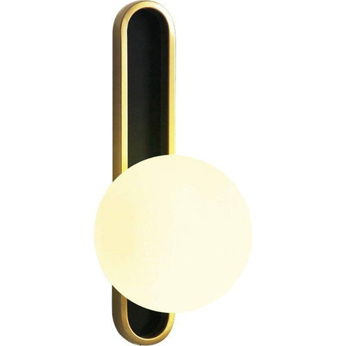 Applique murale design dorée avec boule en cristal American - vue 8 sur 8
