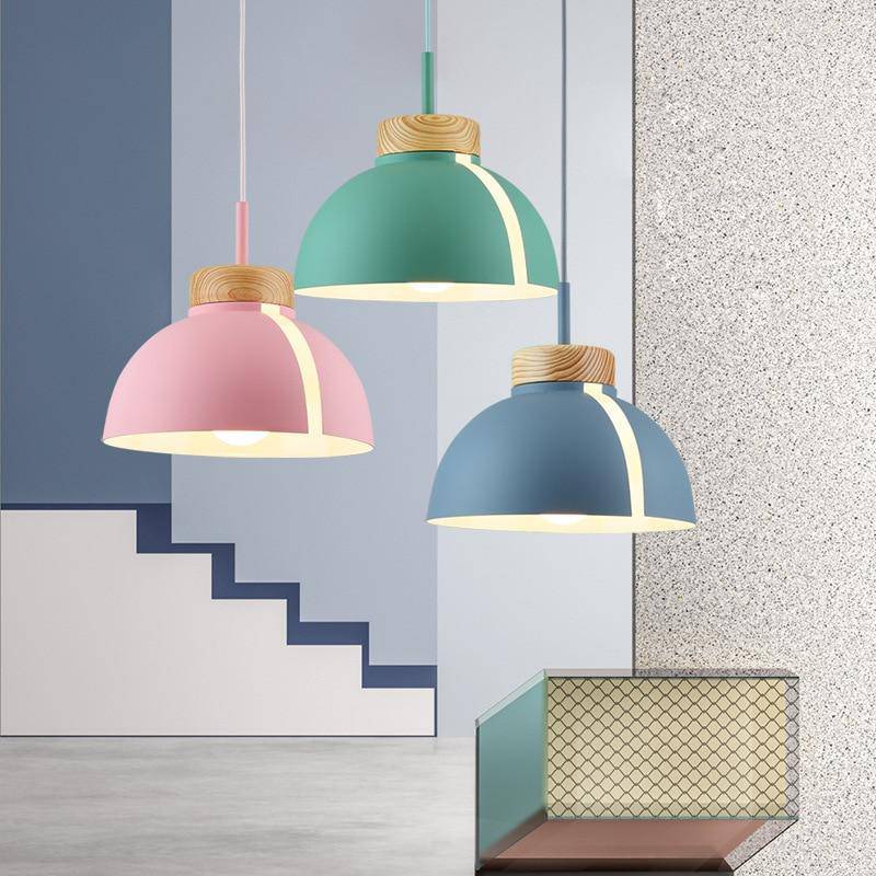 Suspension LED demi-boule colorée Loft - vue 3 sur 13