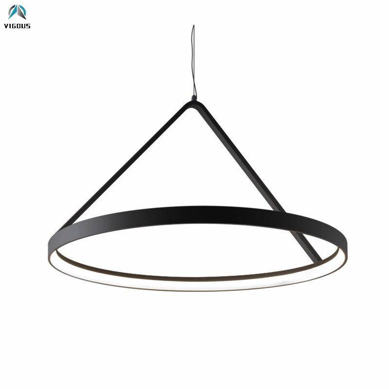 Lustre LED design rond suspendu en métal Moderne - vue 4 sur 5
