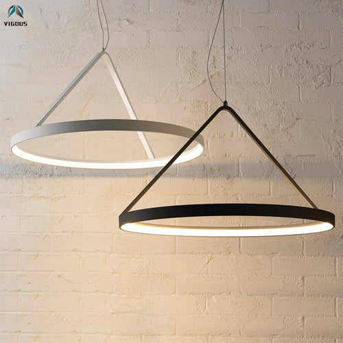 Lustre LED design rond suspendu en métal Moderne - vue 3 sur 5