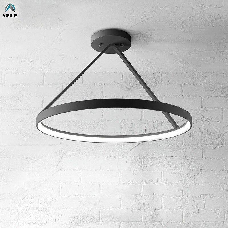 Lustre LED design rond suspendu en métal Moderne - vue 2 sur 5