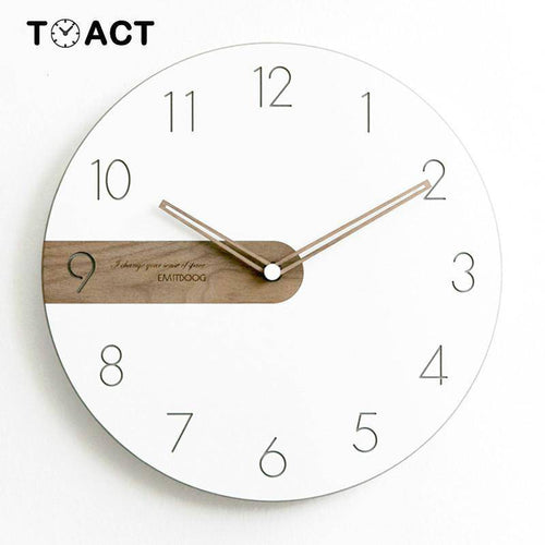 Horloge murale ronde design avec bande en bois 30cm - vue 7 sur 6