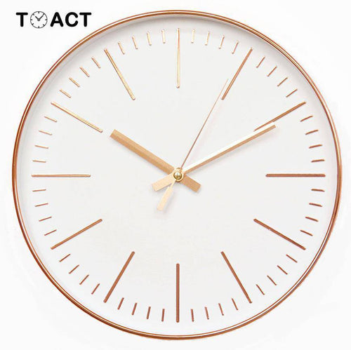 Horloge murale ronde design simple rose gold ou argentée 30cm Round - vue 3 sur 3