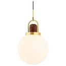 Suspension design LED avec boule en verre et métal doré
