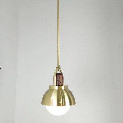 Suspension design LED avec boule en verre et métal doré - vue 4 sur 7
