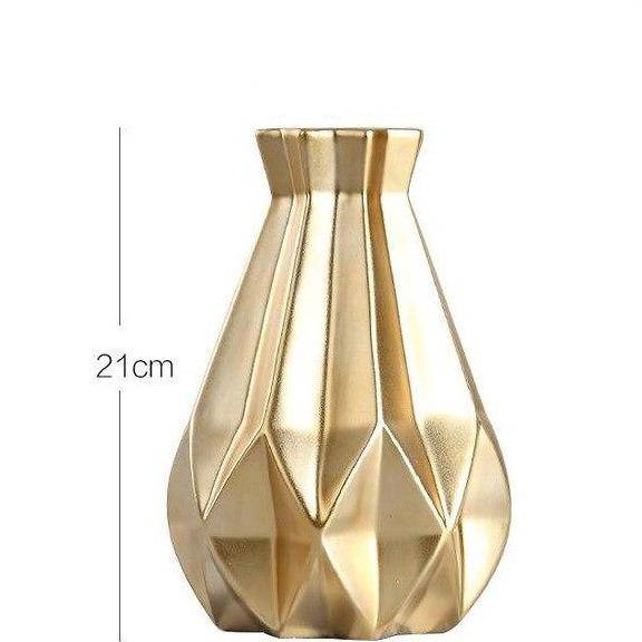 Vase design en métal doré aux formes géométriques Luxury - vue 4 sur 7