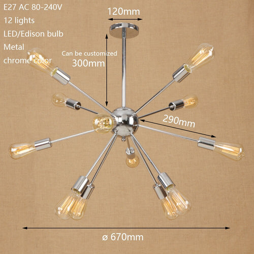 Lustre moderne LED style araignée métallique réglable Makari - vue 3 sur 7
