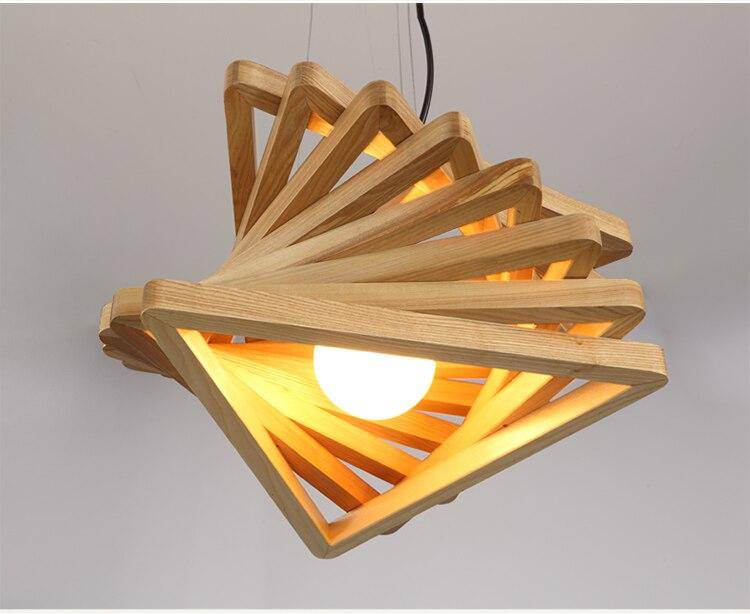 Lustre design triangles en bois Fruit - vue 6 sur 8