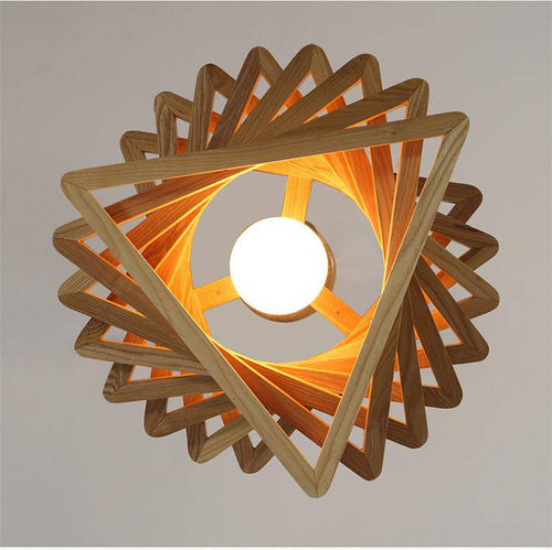 Lustre design triangles en bois Fruit - vue 5 sur 8