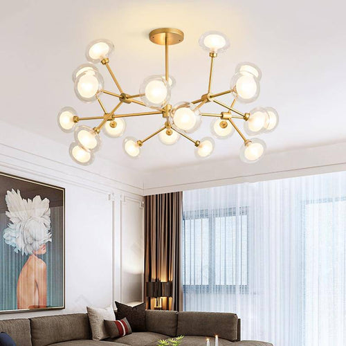 Lustre LED design branches et lampes en verre Lighting - vue 5 sur 5