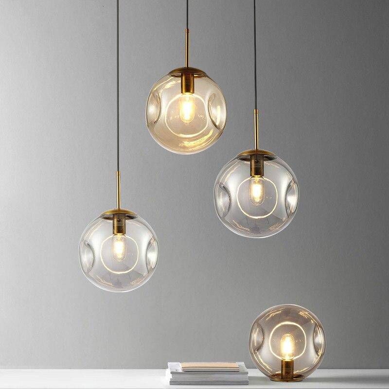Suspension design boule déformées en verre fumé Ball - vue 3 sur 9