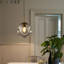 Suspension design boule déformées en verre fumé Ball