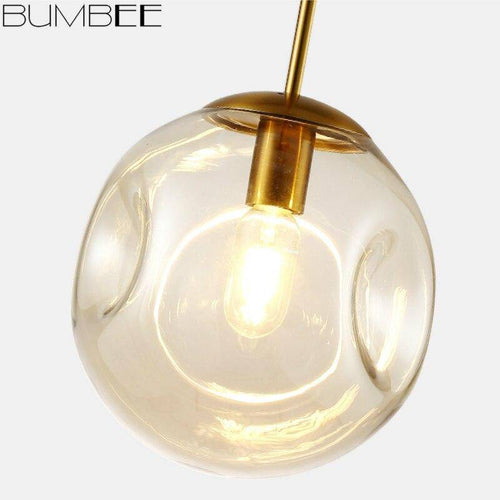 Suspension design boule déformées en verre fumé Ball - vue 7 sur 9