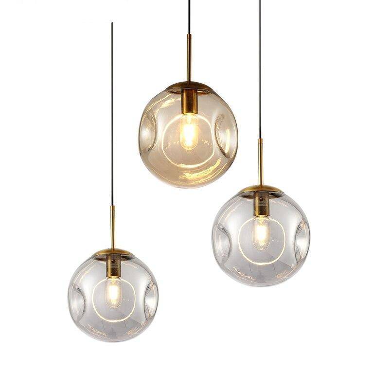 Suspension design boule déformées en verre fumé Ball - vue 9 sur 9