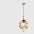 Suspension design boule déformées en verre fumé Ball