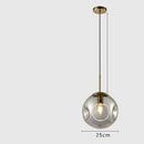Suspension design boule déformées en verre fumé Ball