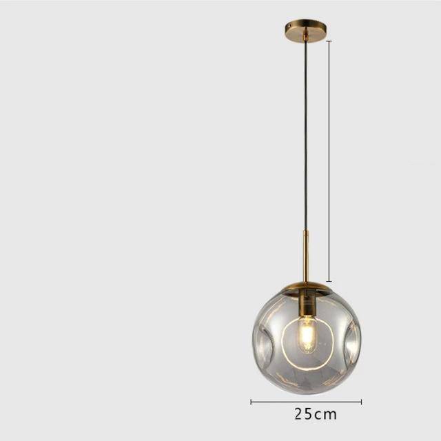 Suspension design boule déformées en verre fumé Ball - vue 7 sur 9