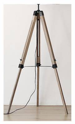 Lampadaire trépied ajustable avec abat-jour en tissu American - vue 10 sur 11
