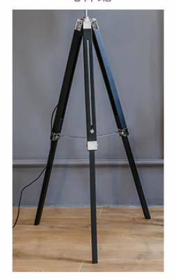 Lampadaire trépied ajustable avec abat-jour en tissu American - vue 8 sur 11