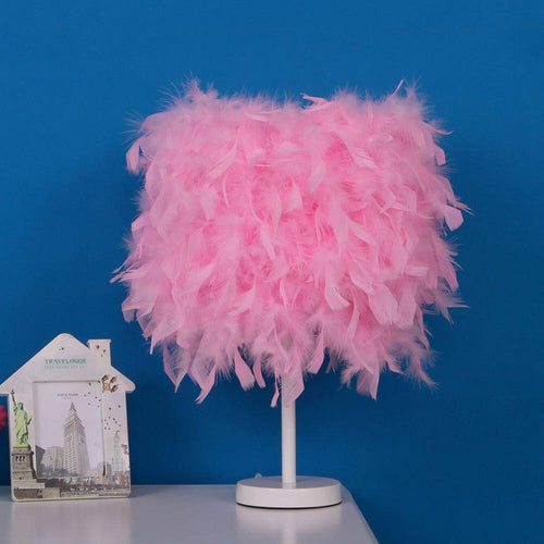 Lampe à poser LED avec plumes colorées - vue 4 sur 9
