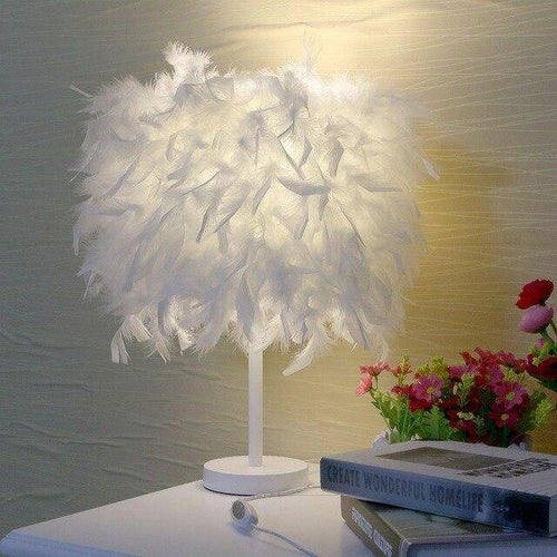 Lampe à poser LED avec plumes colorées - vue 3 sur 9
