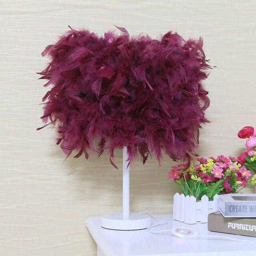 Lampe à poser LED avec plumes colorées - vue 10 sur 9