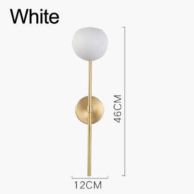 Applique murale LED baton doré et boule en verre - vue 8 sur 7