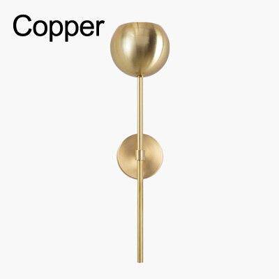 Applique murale LED baton doré et boule en verre - vue 4 sur 7