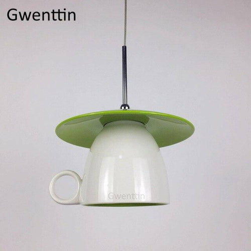 Suspension LED mug en céramique coloré Cup - vue 4 sur 7