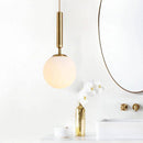 Suspension tube doré avec boule en verre Bar