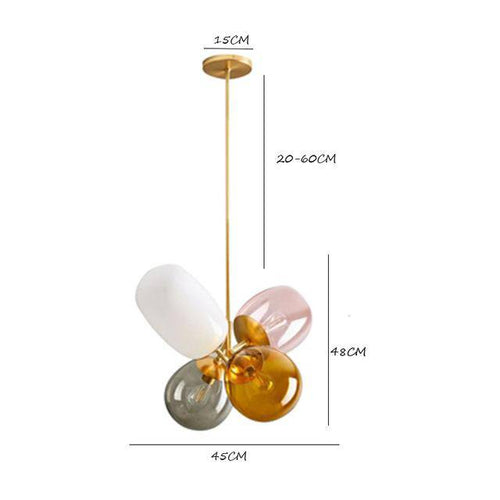 Suspension design LED boules en verre fumées colorées - vue 4 sur 4