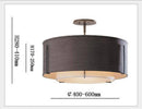 Plafonnier cercle en tissu bicolore