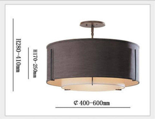 Plafonnier cercle en tissu bicolore - vue 2 sur 3