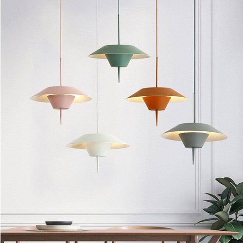 Suspension design conique colorée à LED Macaron - vue 2 sur 6