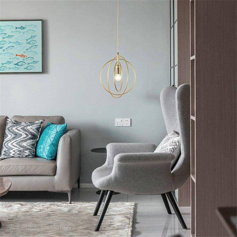 Suspension cage en métal doré Lamp - vue 7 sur 9